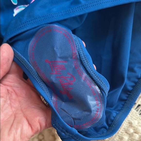 Lilly Pulitzer Brin Scoopneck Blue and Pink Floral One Piece Swimsuit size 6 - Picture 4 of 5